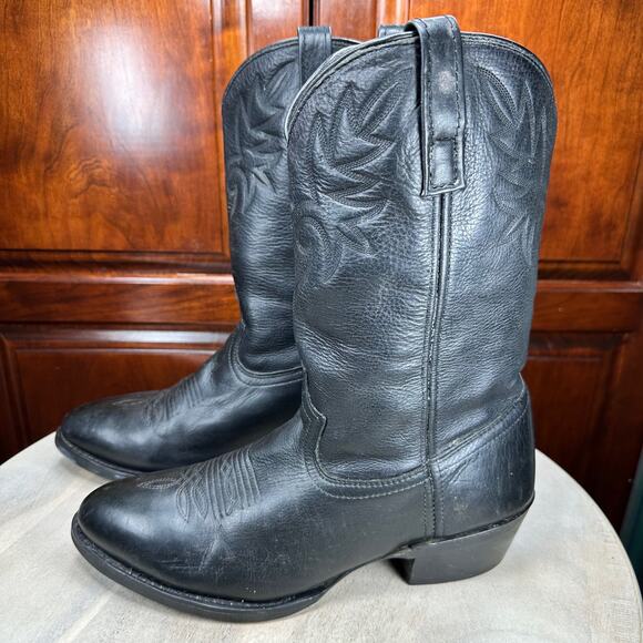 Dingo Men’s Black Leather Western Cowboy Boots Size 10 EW Country Riding EUC - Picture 4 of 16